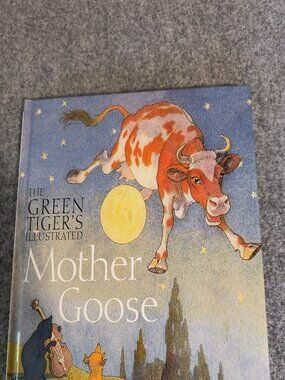Vintage Green Tiger's Illustrated Mother Goose Hardcover Nursery Rhymes